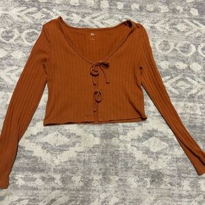 Orange SO sweater with front cutout!